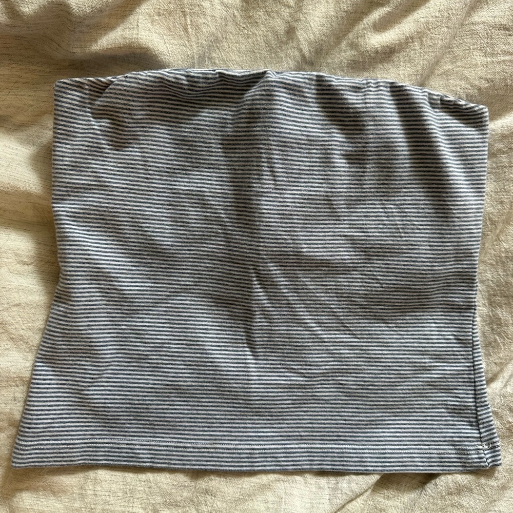 Brandy Melville Gray Striped Tank Top